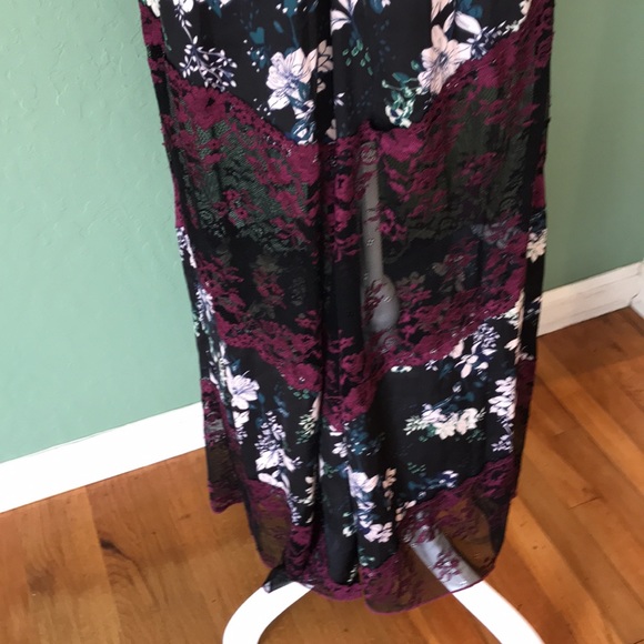 Free people beautiful purple and black lace satin jumpsuit - Picture 4 of 7